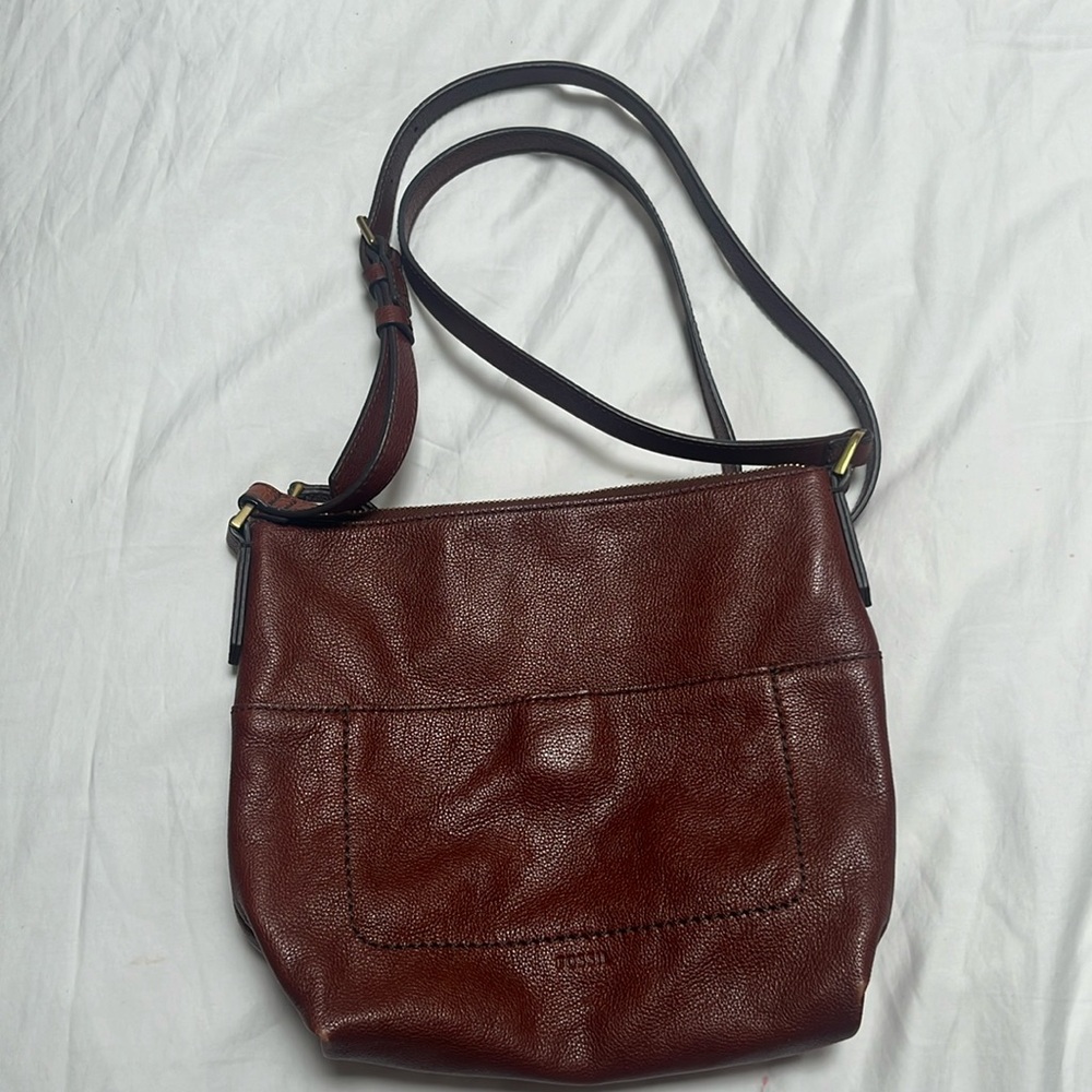 Fossil leather cross body bag